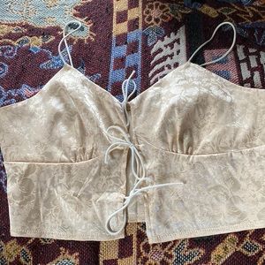 Tan cropped tank top
